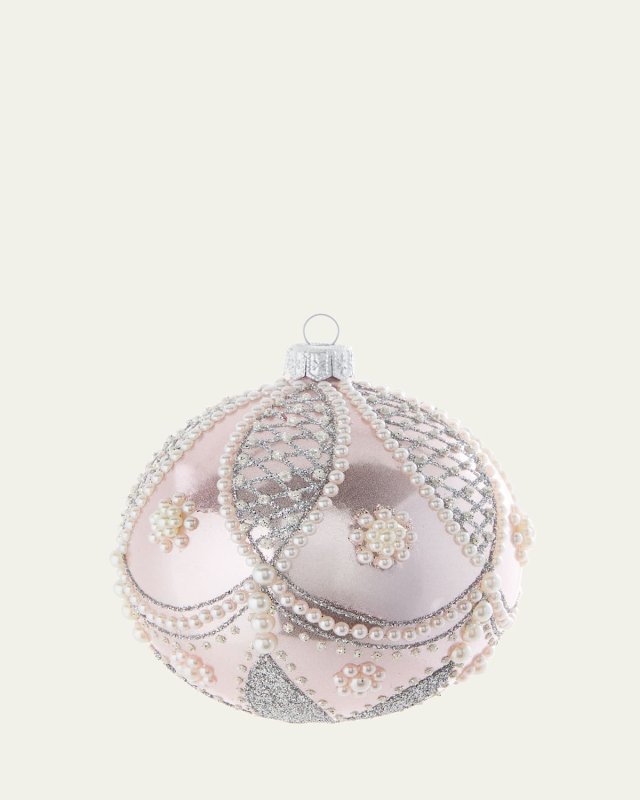Pearly Metallic Pink Ball Ornament